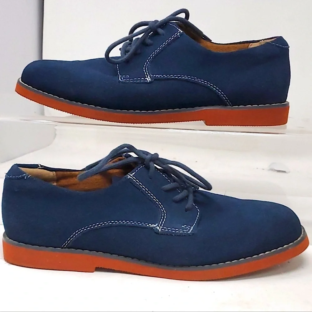 Florsheim Kearney Jr Plain Toe Oxford Blue Suede Shoes Sz 5